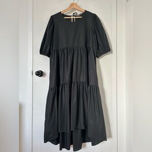 BLACK COTTON POPLIN DRESS SIZE M